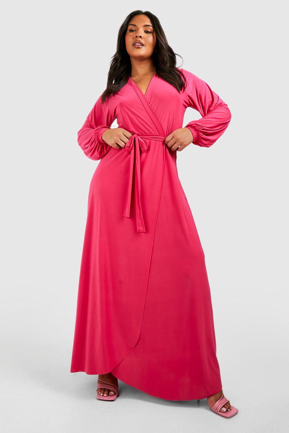 Plus pink maxi dress best sale